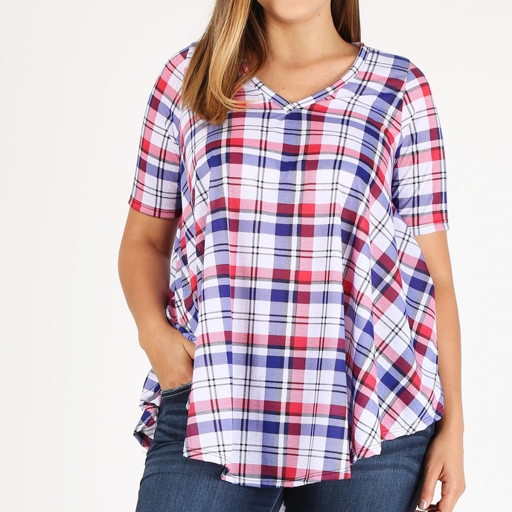 Plus Size Plaid tunic